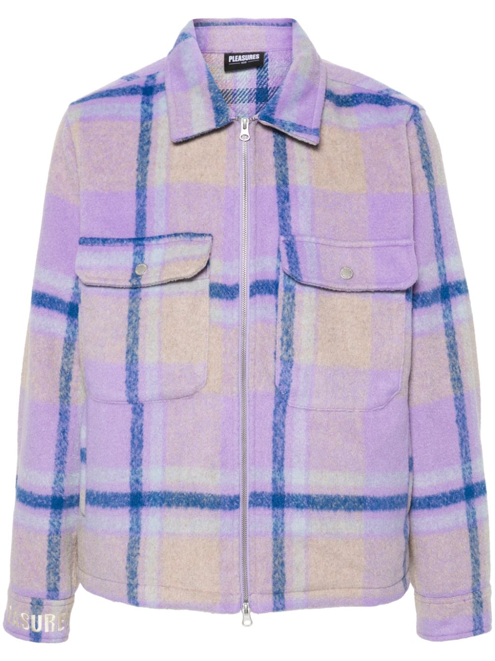Folklore plaid felted jacket - Purple