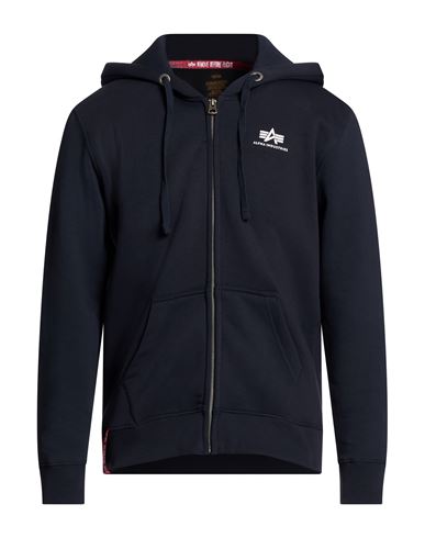 Man Sweatshirt Navy Size XXL Cotton, Polyester