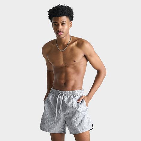 Men's Swim Breaker Swoosh Link Lined Volley Swim Shorts in Grey