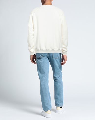Man Sweatshirt White Size L Polyester, Elastane