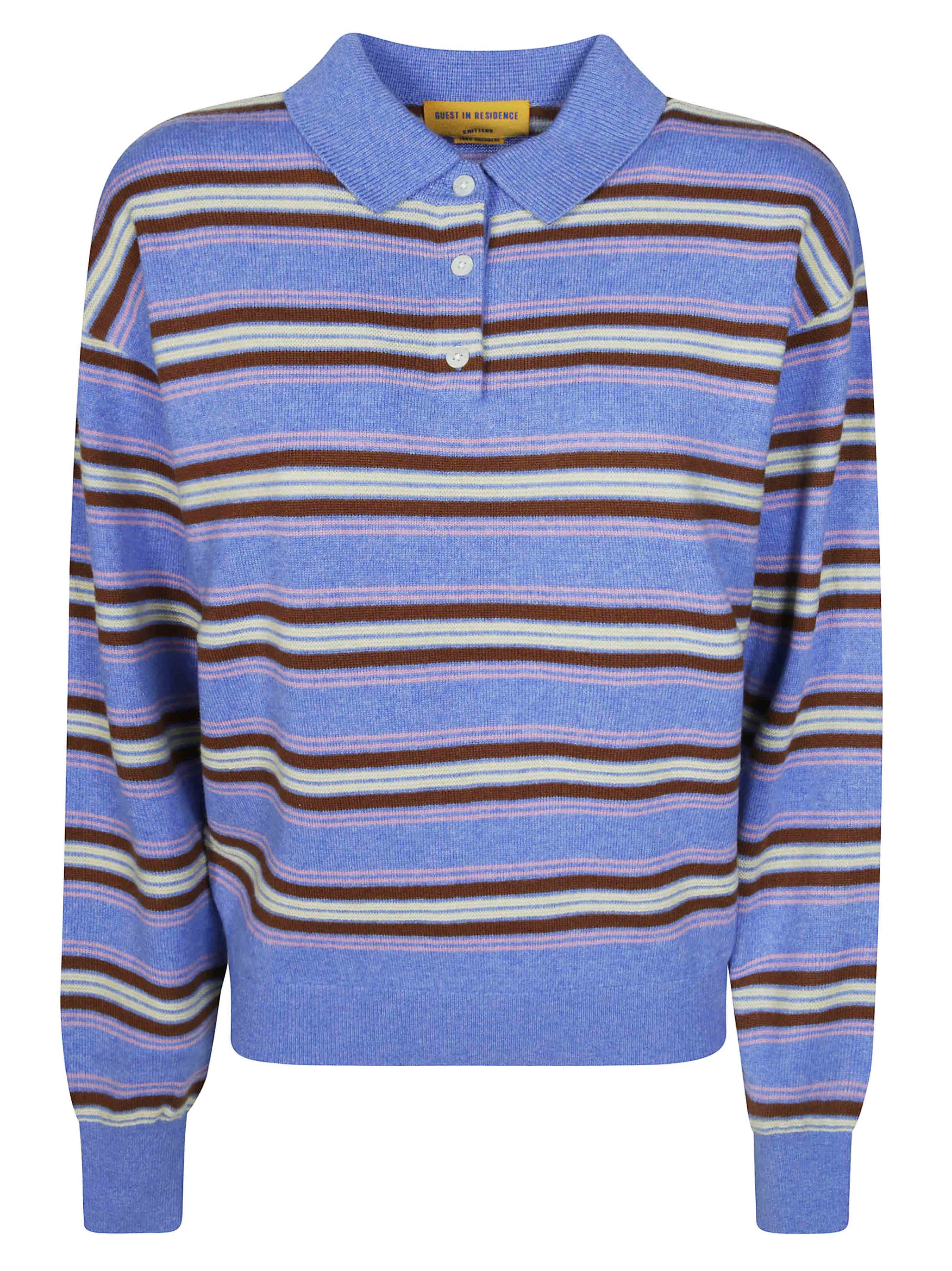 Women's Collegiate Stripe Cashmere Polo Shirt