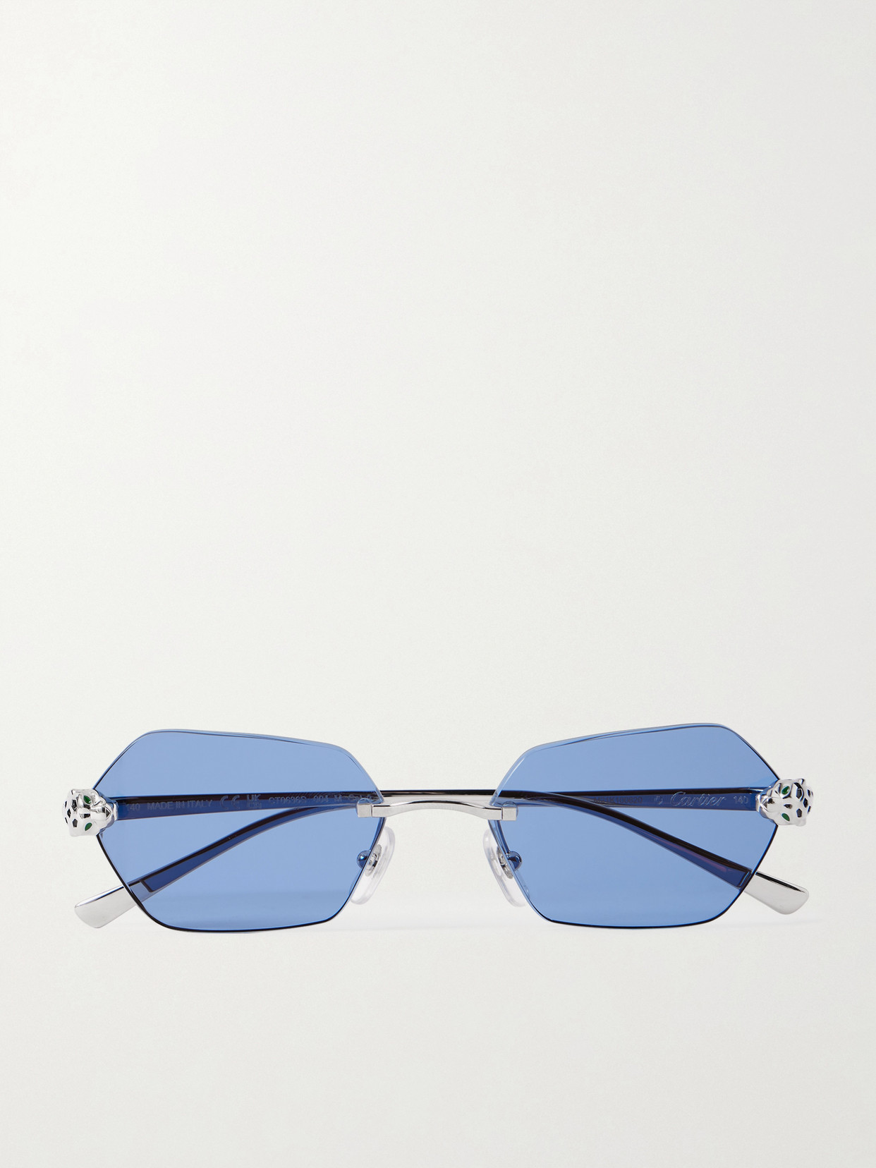 Panthère De Cartier Rimless Hexagon-frame Silver-tone Sunglasses - One size