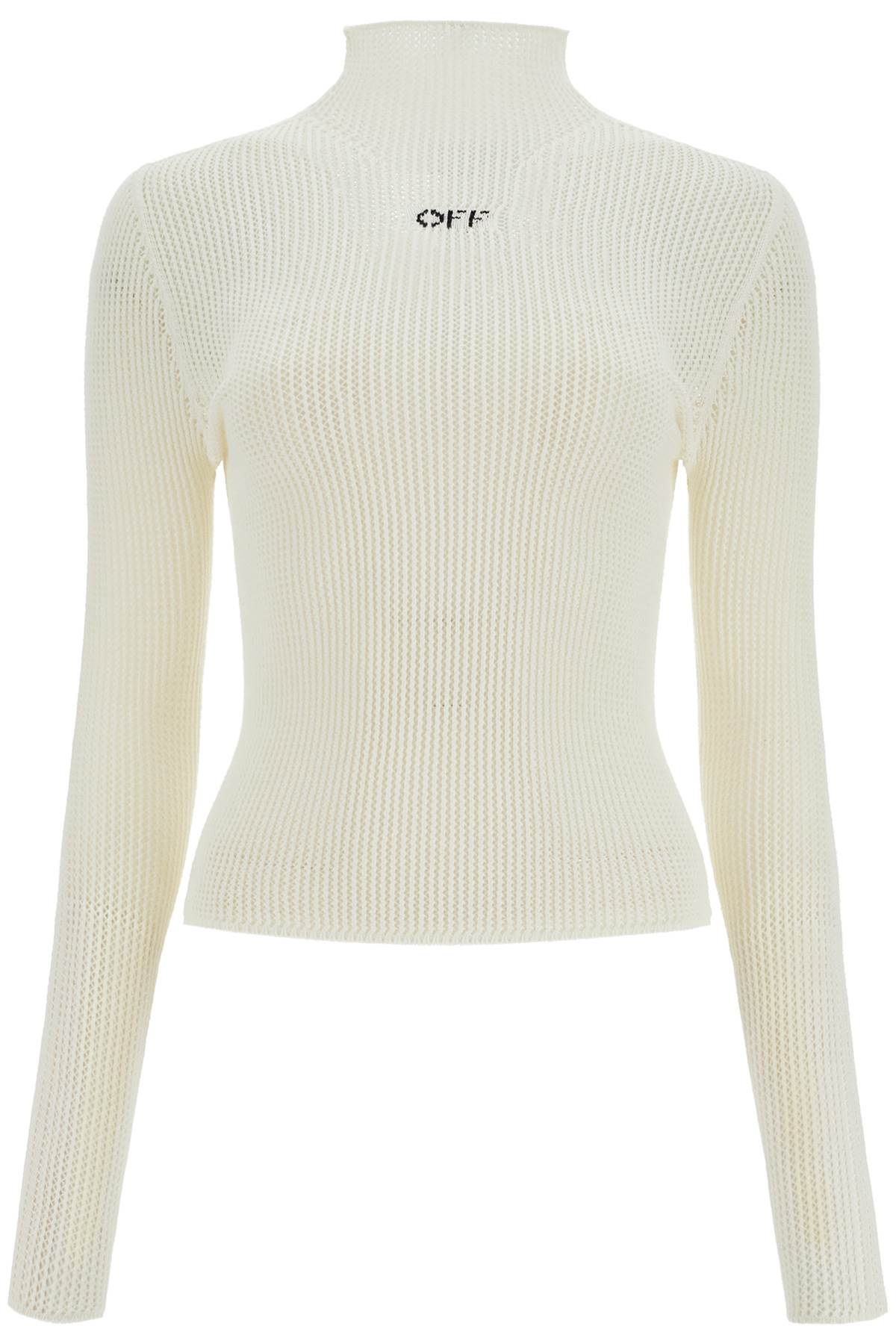 Intarsia-knit logo top - Neutrals