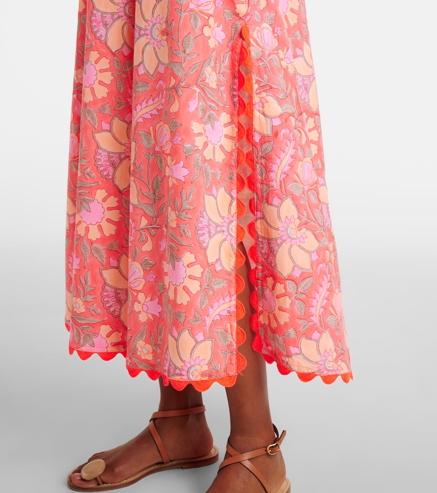 Floral scalloped cotton slip dress