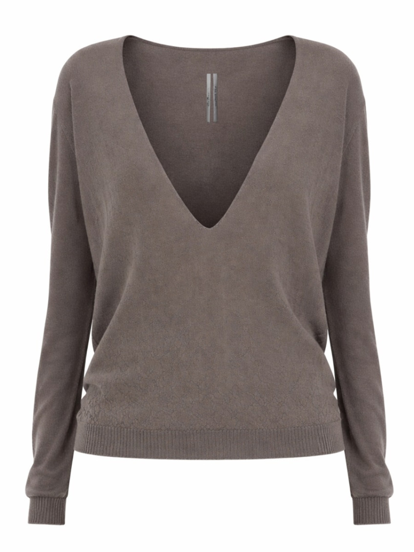 Rick Owens - deep v neck long sleeve knit jersey