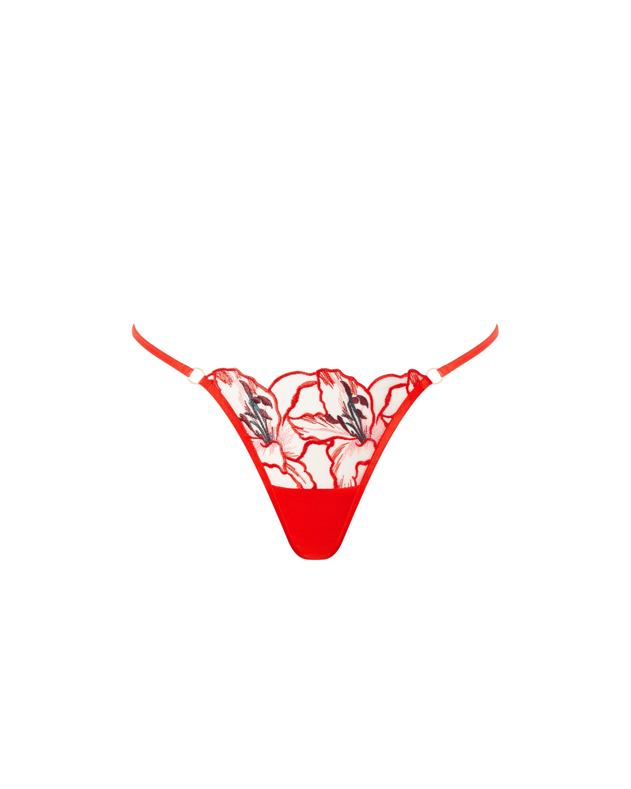 Bluebella Asha Sheer Floral Thong Red