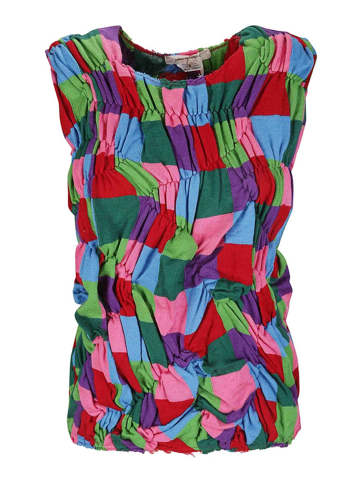 Mixed gathered top