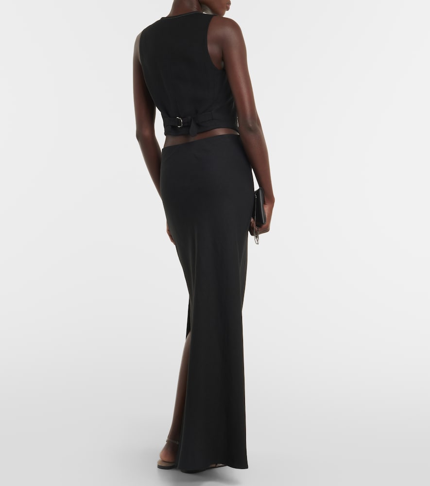 Twill maxi skirt