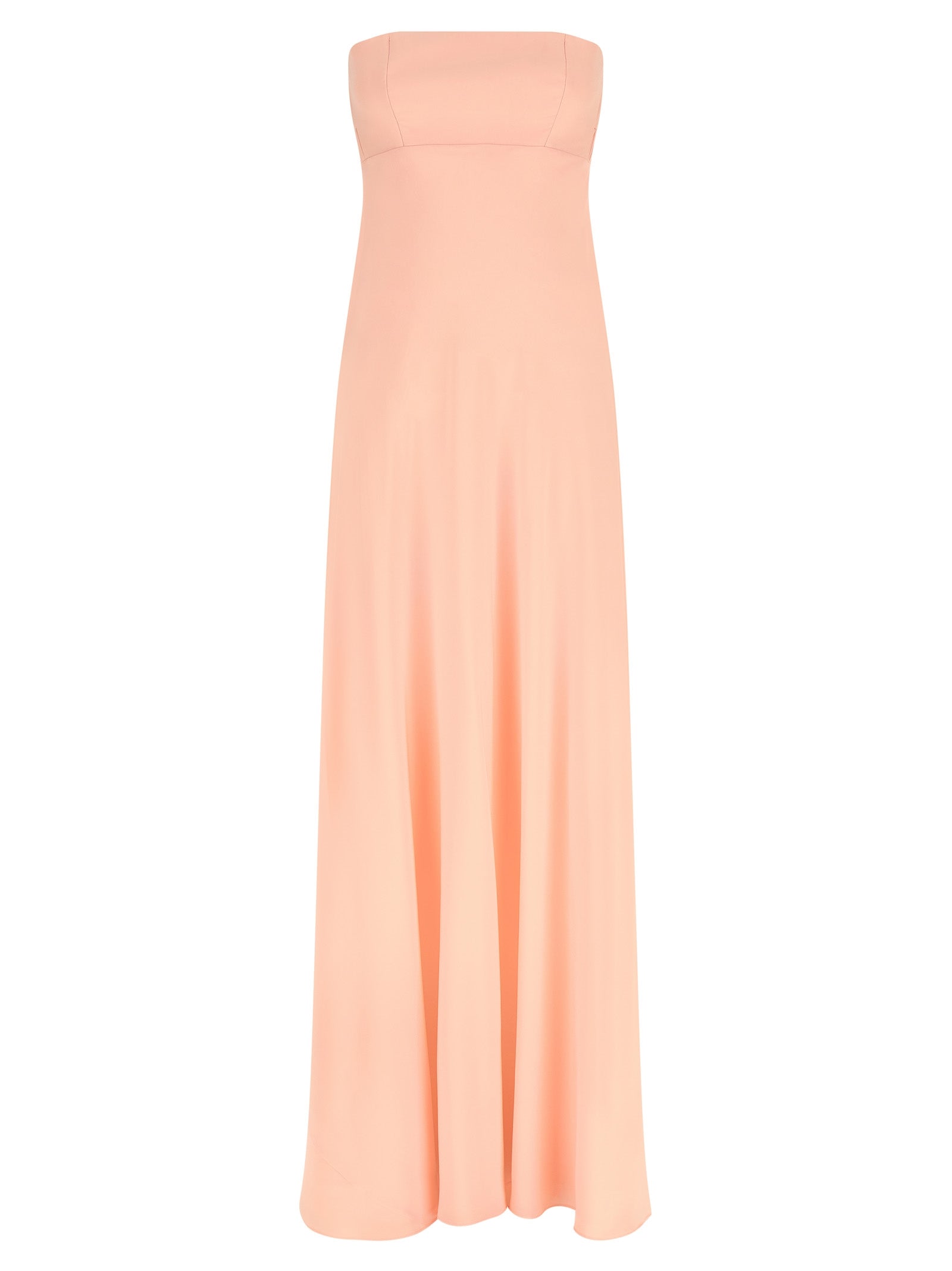 Silk Chiffon Strapless Dress — Pink