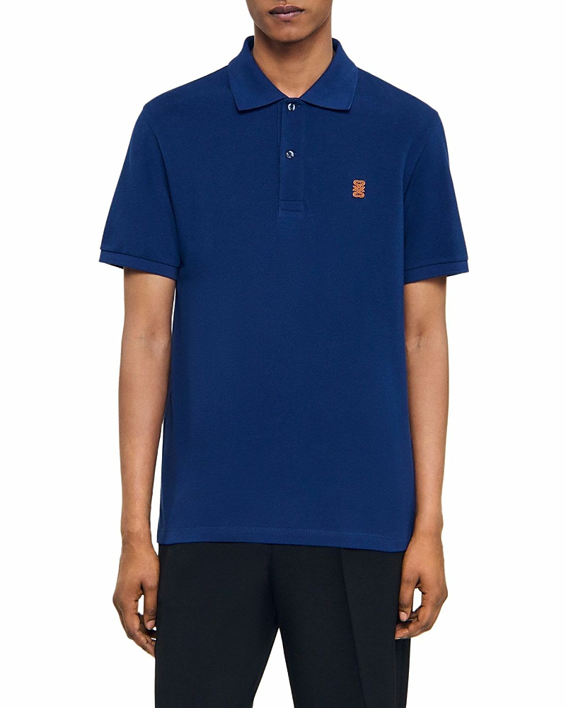 Logo-embroidered polo shirt - Blue