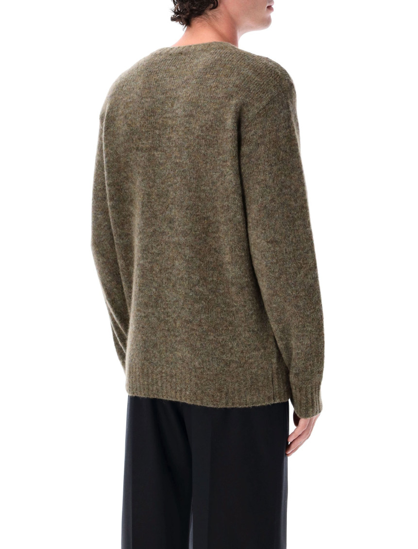 Green Crewneck Solid Sweater