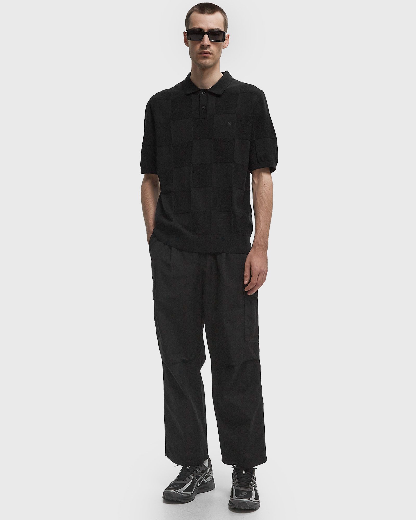 S/S Checker Polo black male Polos now available at BSTN