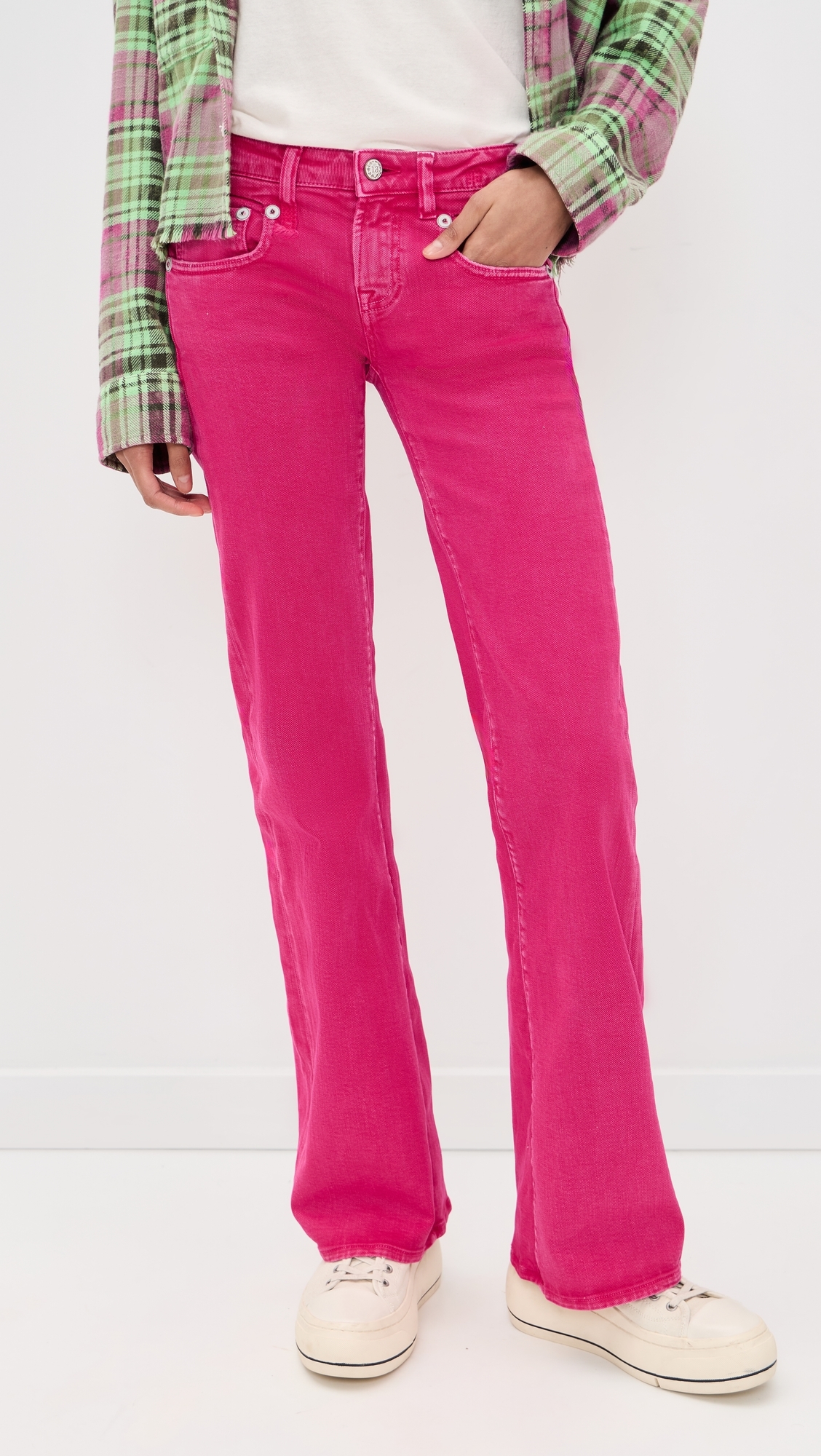 Boy Flare Jeans Fuchsia Stretch