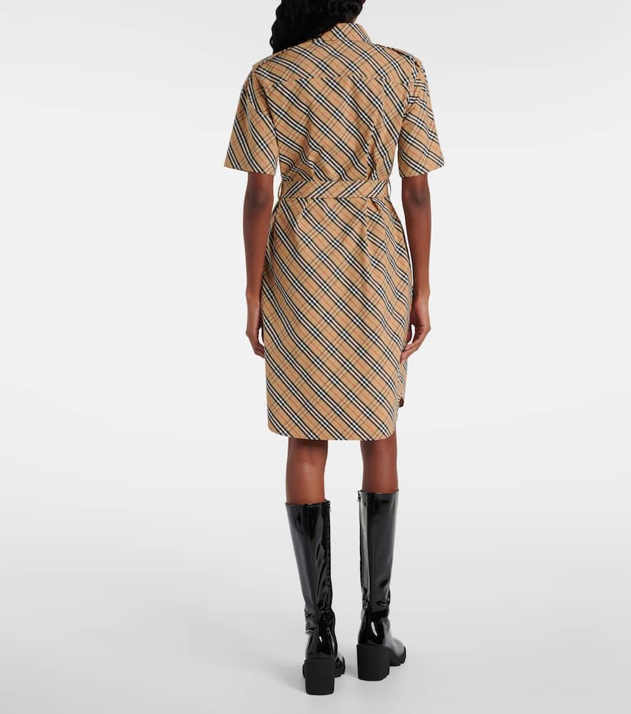 Check cotton shirt dress