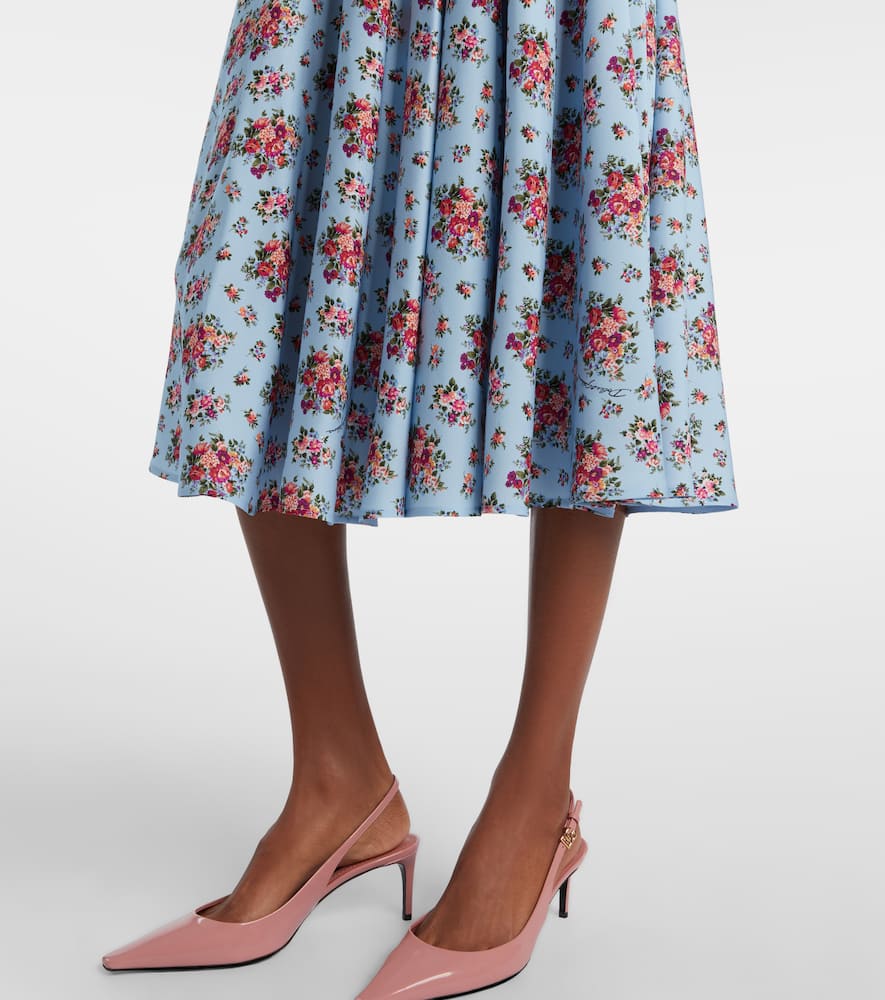 Floral silk-blend midi dress