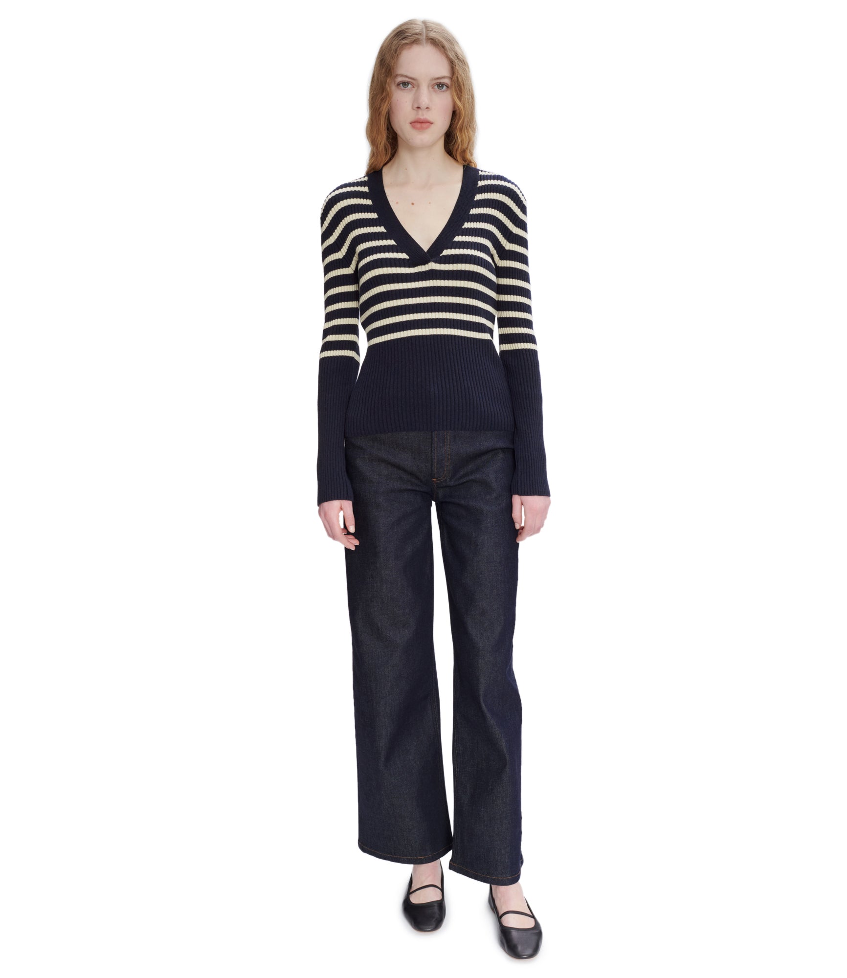 Lou sweater TIQ - Dark navy blue/ecru