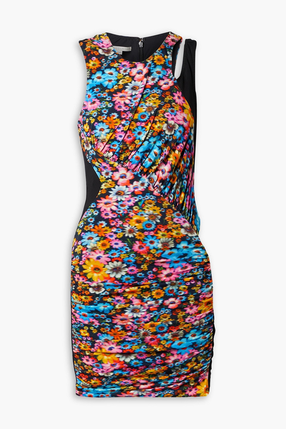 Melissa ruched floral-print stretch-jersey mini dress - Black - IT 38