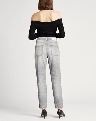 Woman Jeans Grey Size 26 Cotton, Elastane
