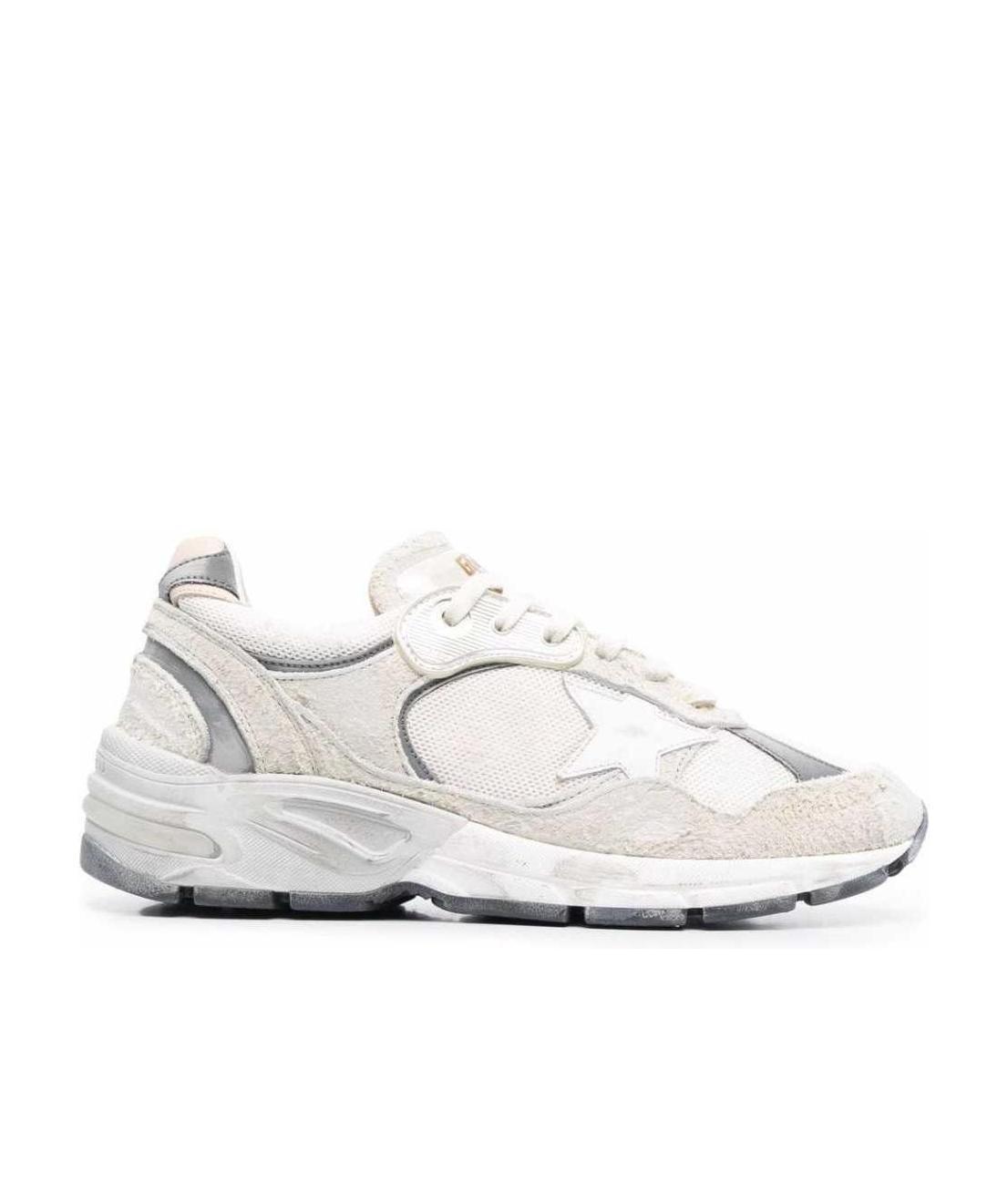 Dad-Star sneakers in white mesh and suede with white leather star and beige leather heel tab