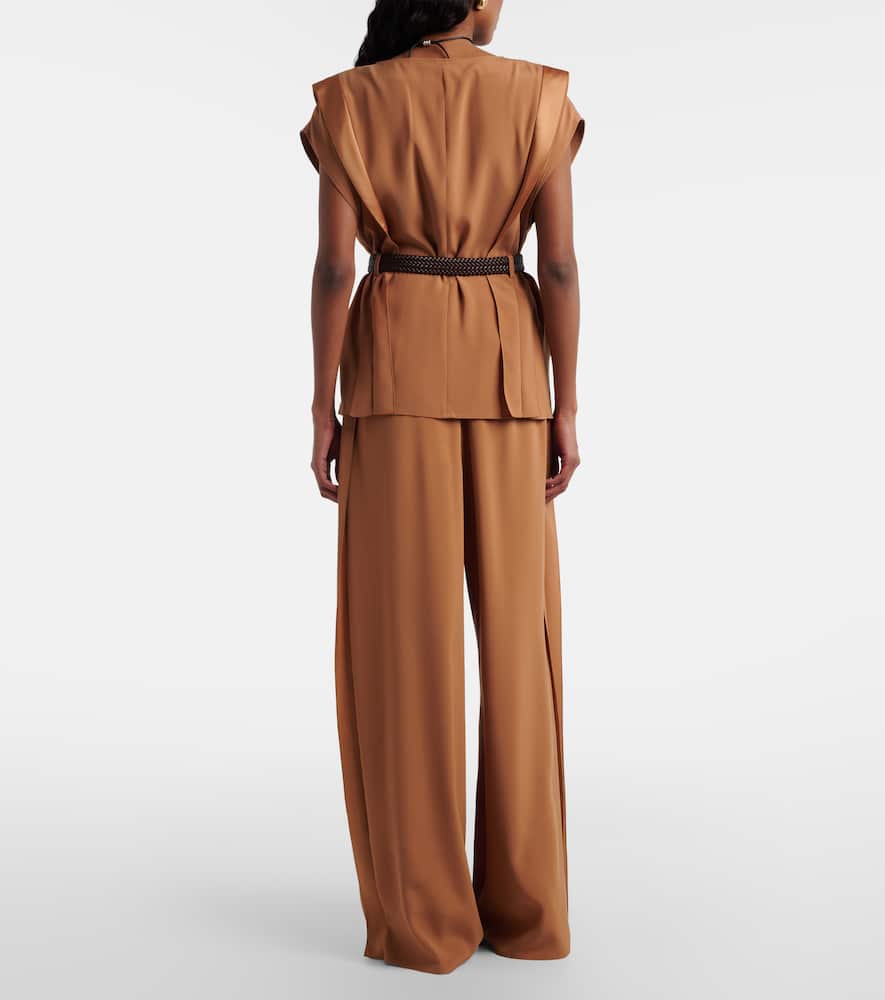 Crêpe wide-leg pants