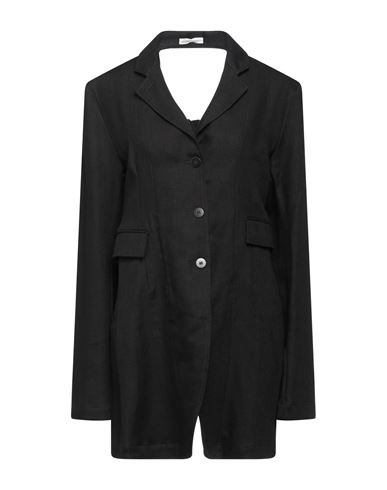 Niccolò Pasqualetti Woman Blazer Black Size M Linen, Cotton, Viscose