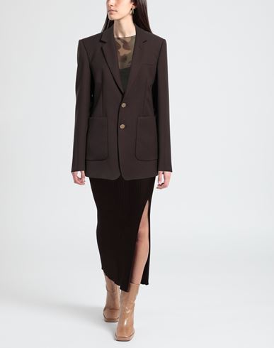 Woman Blazer Dark brown Size 8 Viscose