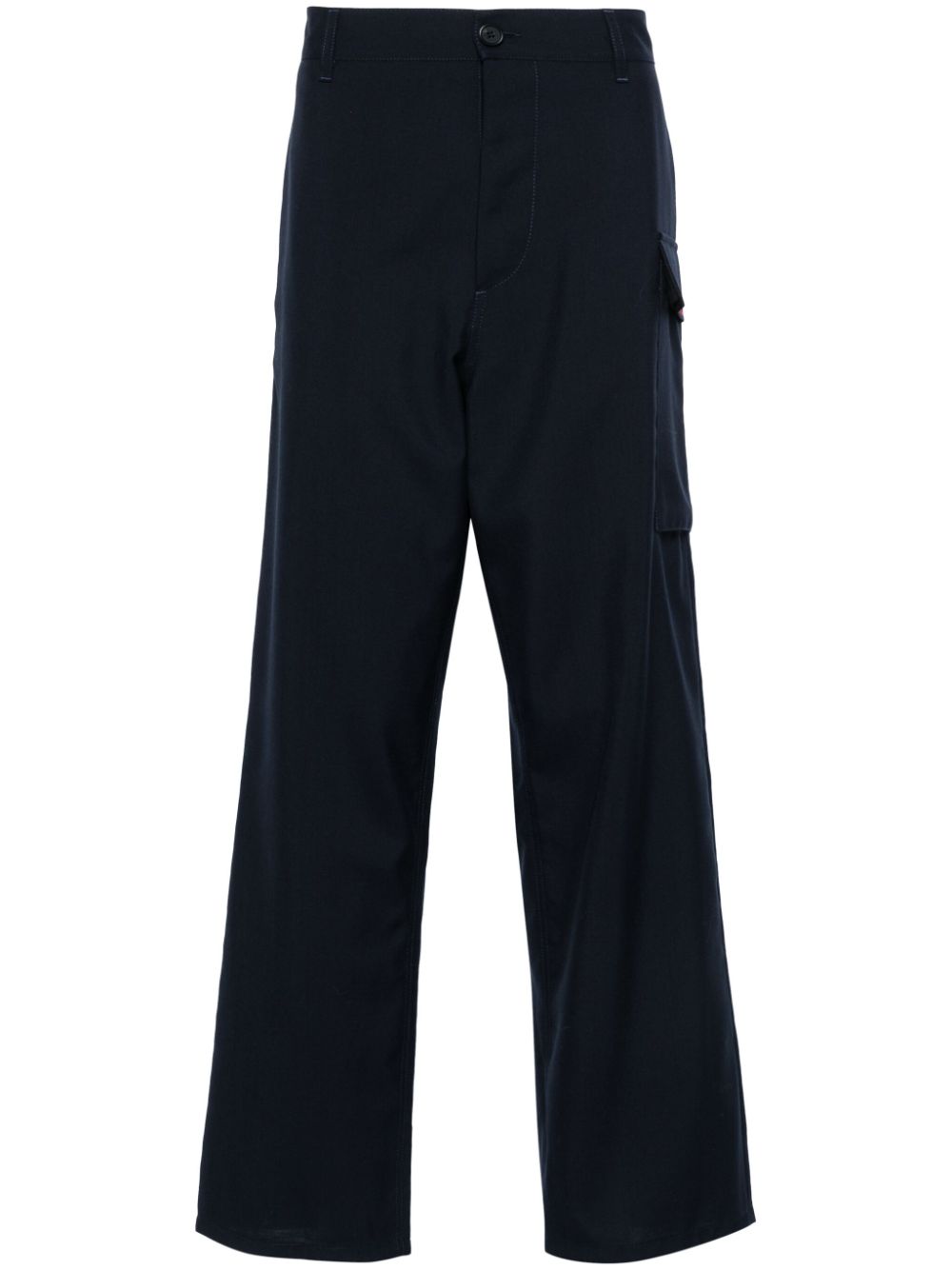 Cargo-pocket wool trousers - Blue