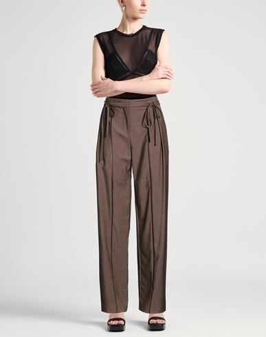 Woman Pants Chocolate brown Size 6 Wool