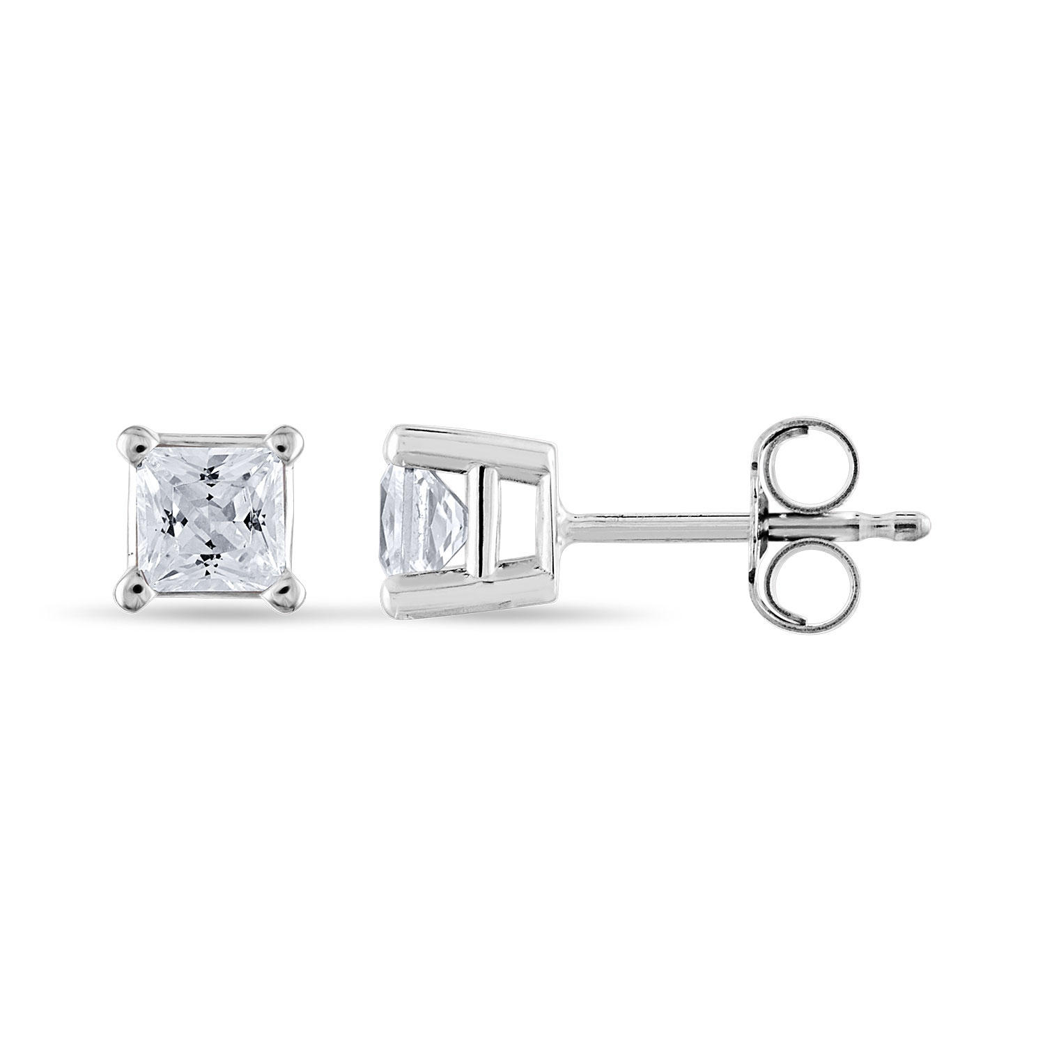 .72ct.t.w.PrincessCutDiamondStudEarringsin14kWhiteGold