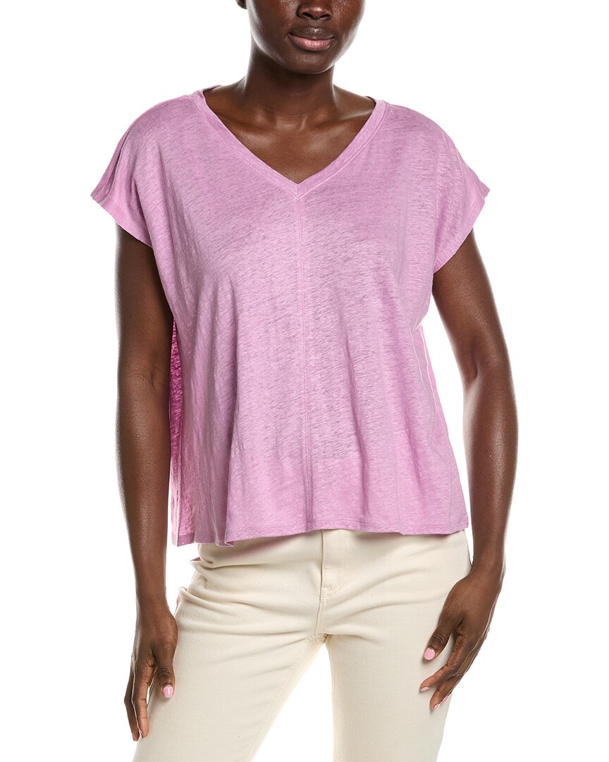 V-Neck Square Linen T-Shirt