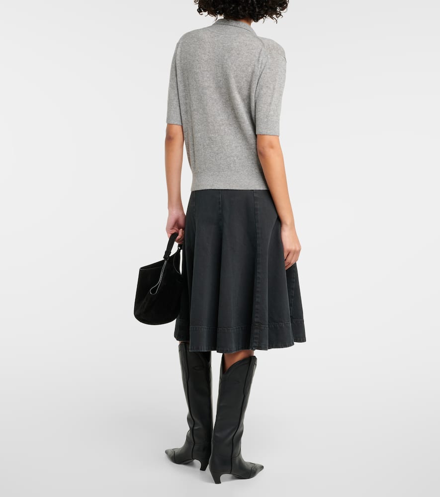 Khaite Shrunken Jo cashmere-blend polo sweater