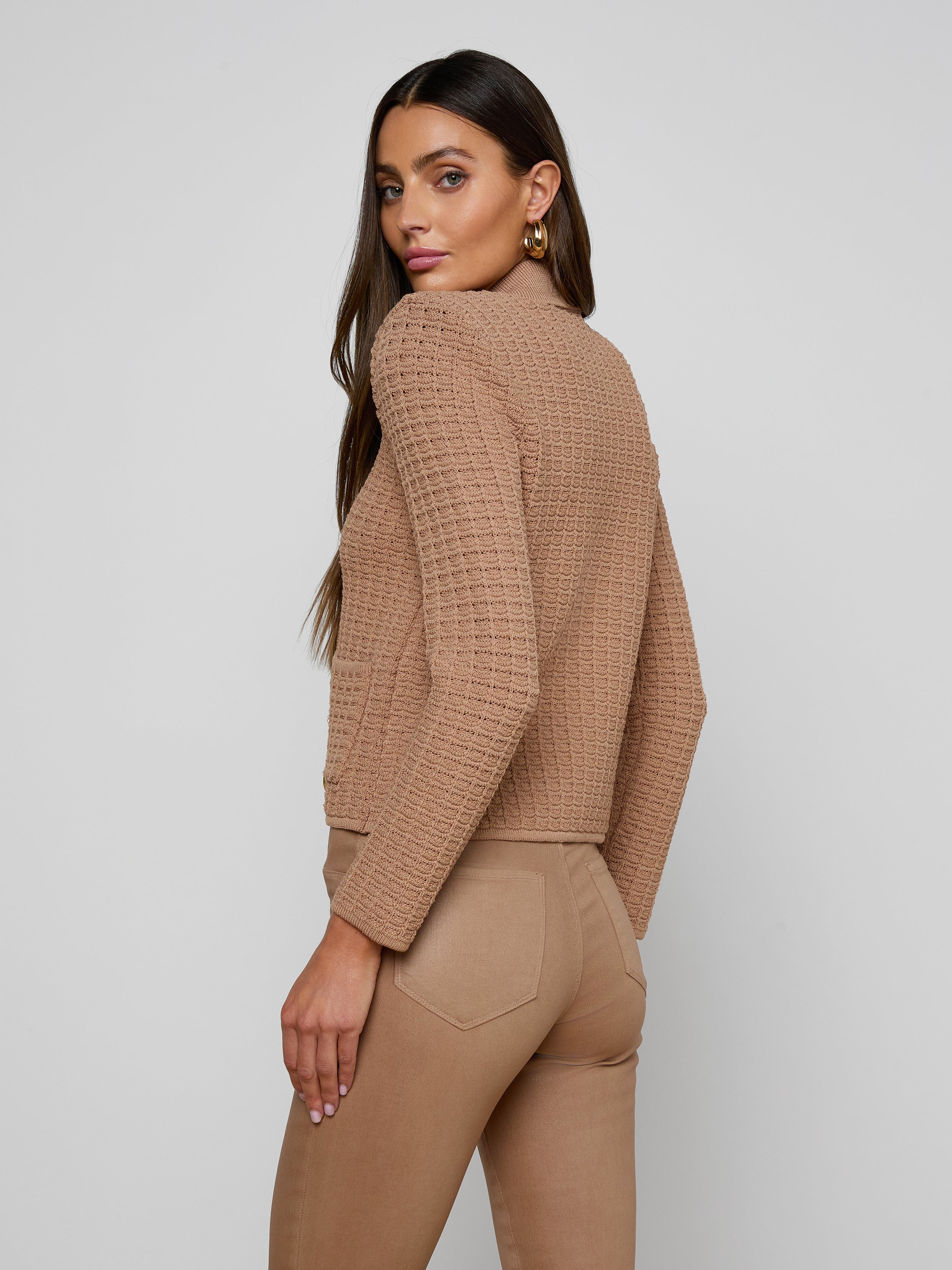 Charlie Knit Jacket In Cappuccino/gold