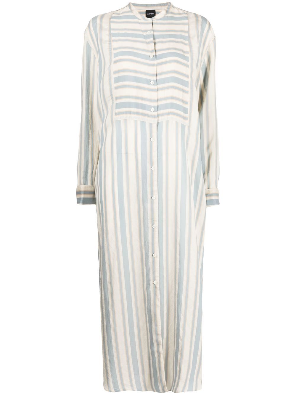 Stripe-print shirt dress - Blue