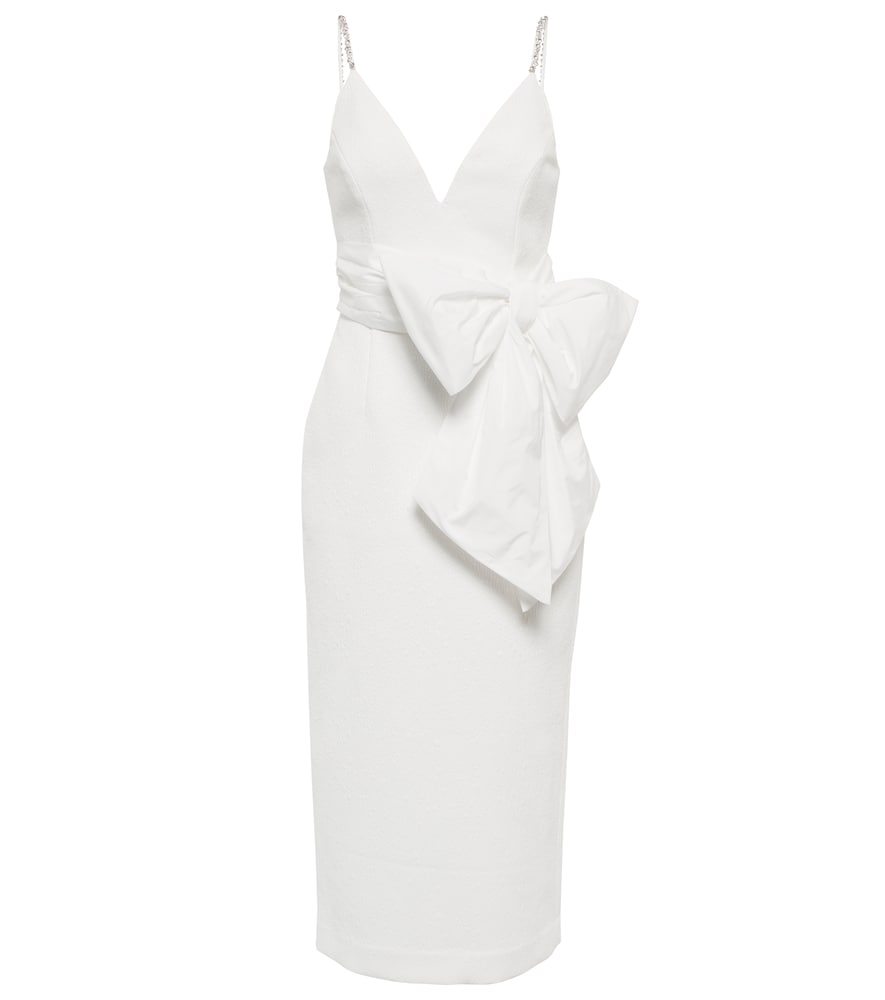 Rebecca Vallance Bridal Genevieve bow-trimmed crêpe midi dress