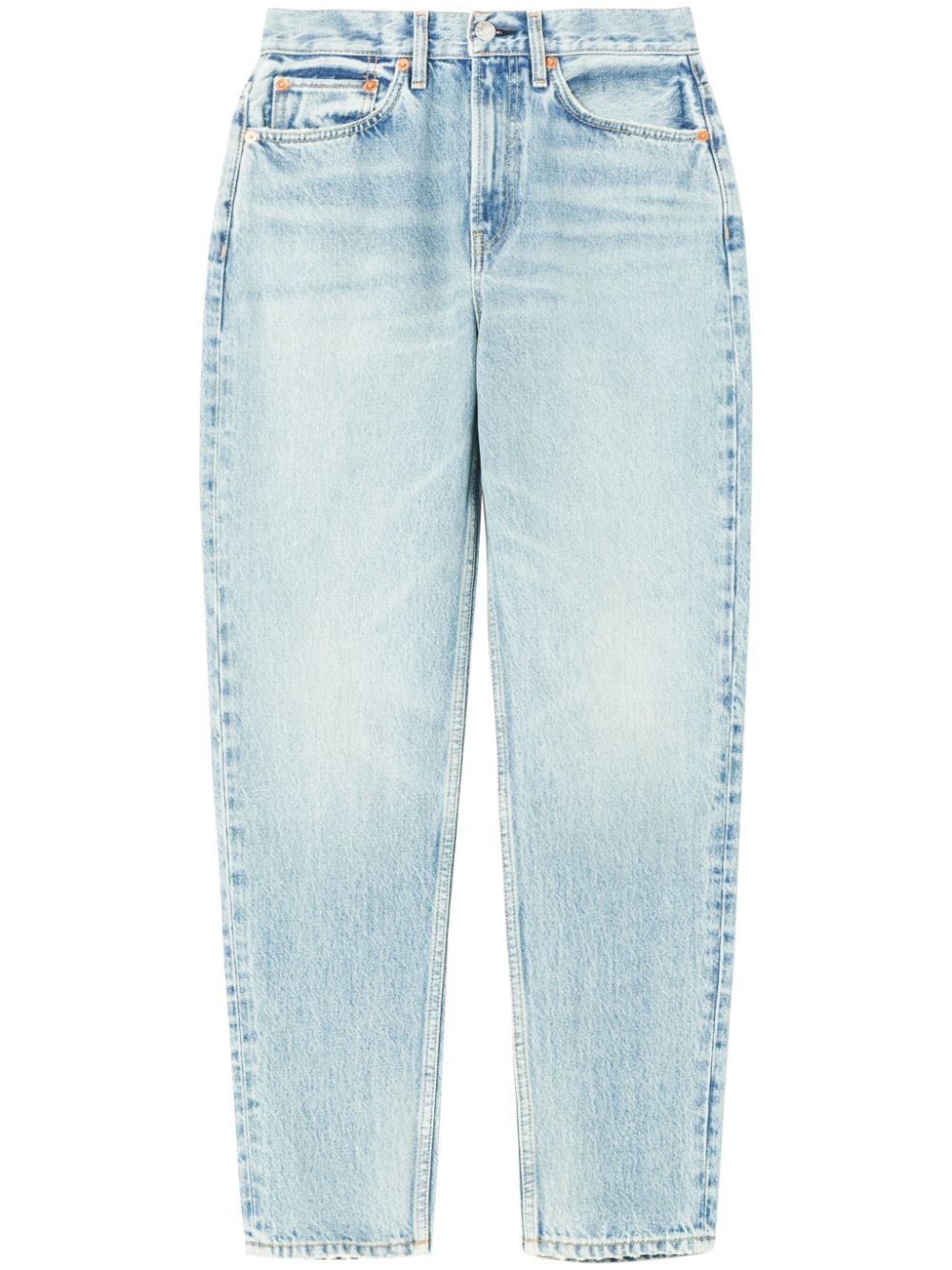 Logo-patch tapered jeans - Blue