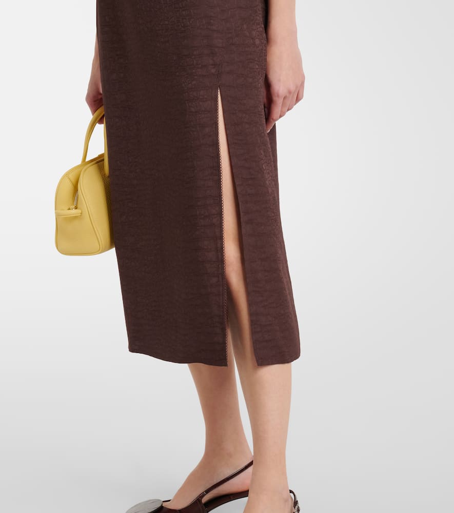 Notte satin midi skirt