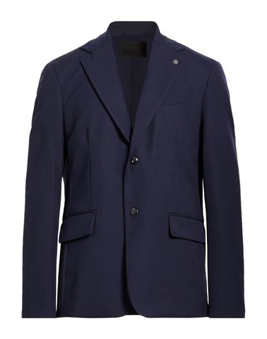 Man Blazer Navy Size 40 Nylon, Elastane