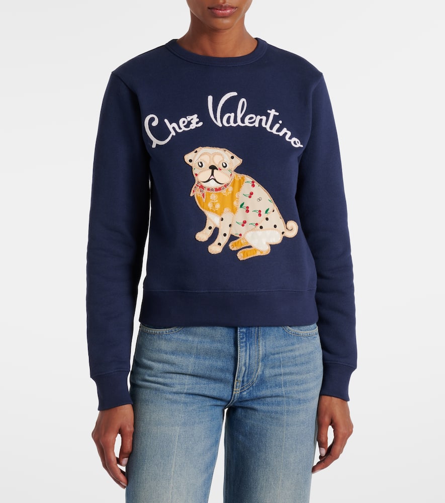 Embroidered cotton jersey sweatshirt