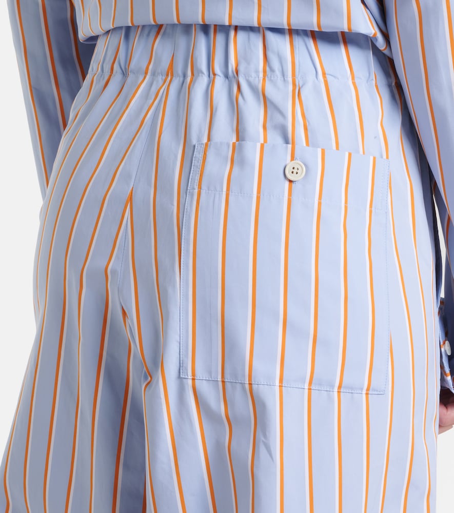 Striped cotton wide-leg pants