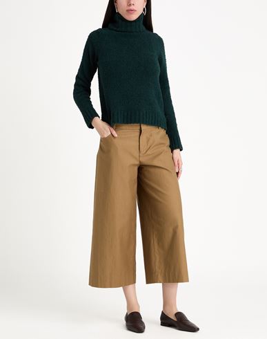 Woman Turtleneck Dark green Size 4 Cotton, Polyamide, Elastane