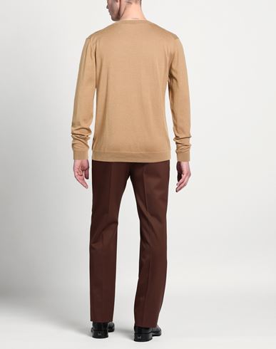 Man Sweater Camel Size 46 Silk, Cotton