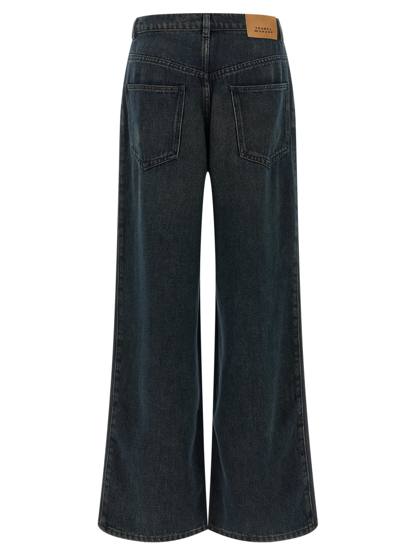 Rodayna Blue Jeans With Logo Patch On The Rear In Denim Woman