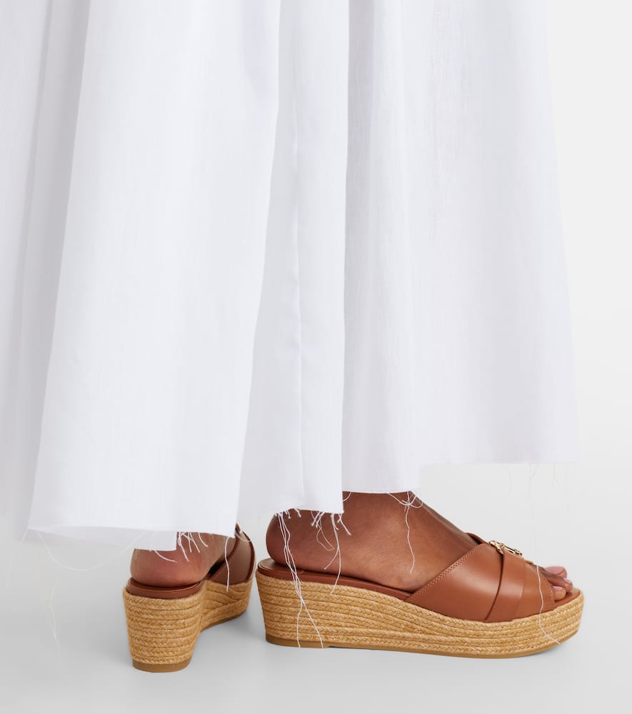 Leda leather espadrille wedges