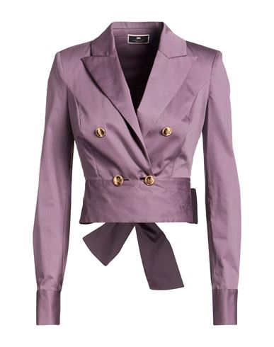 Woman Blazer Mauve Size 8 Cotton, Elastane