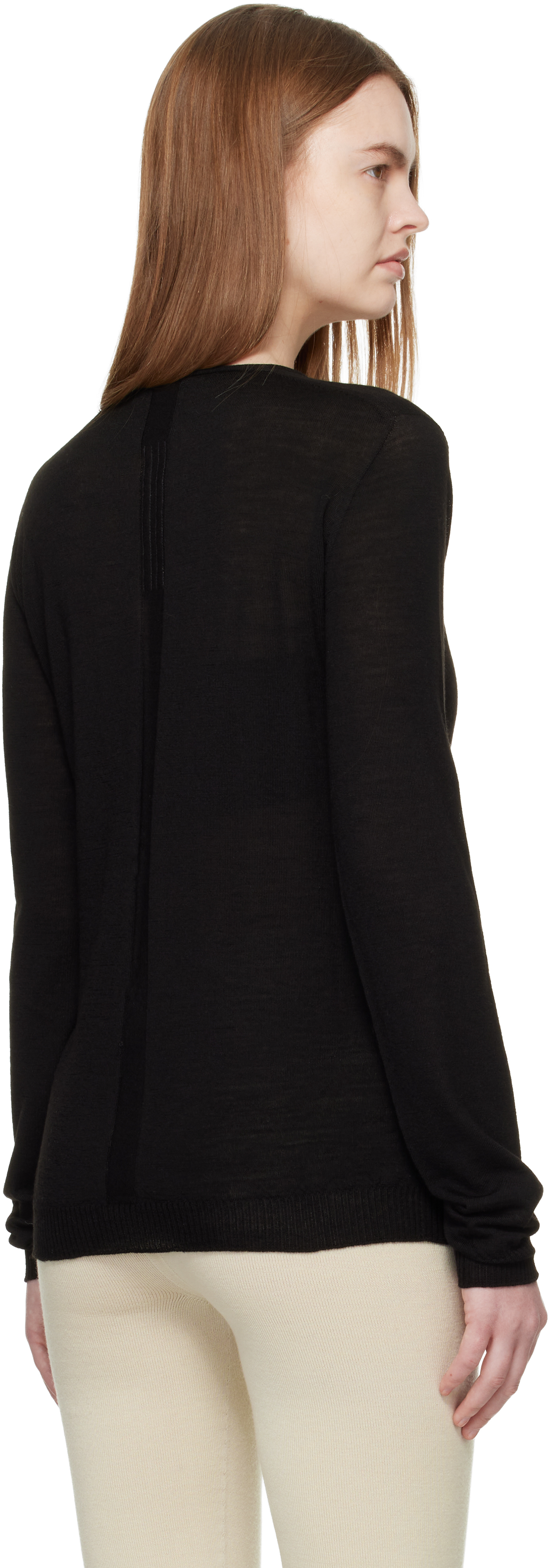 Black Temple Extreme V Neck Pull Sweater