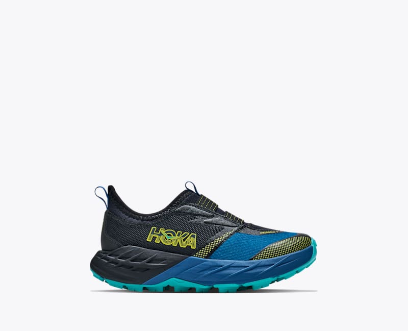 HOKA Speedgoat 7 Shoes in Black/Night Glow Blue