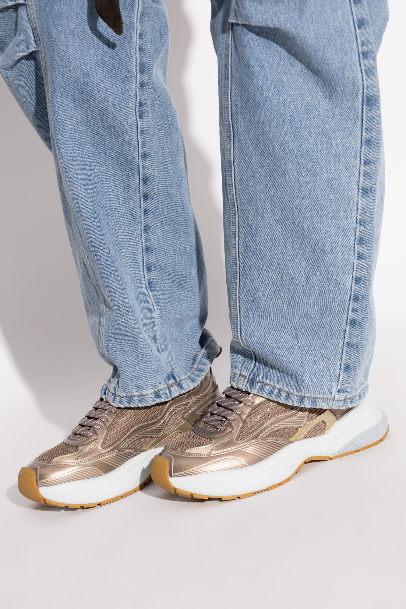 Sports Shoes With Logo, Women's, Gold