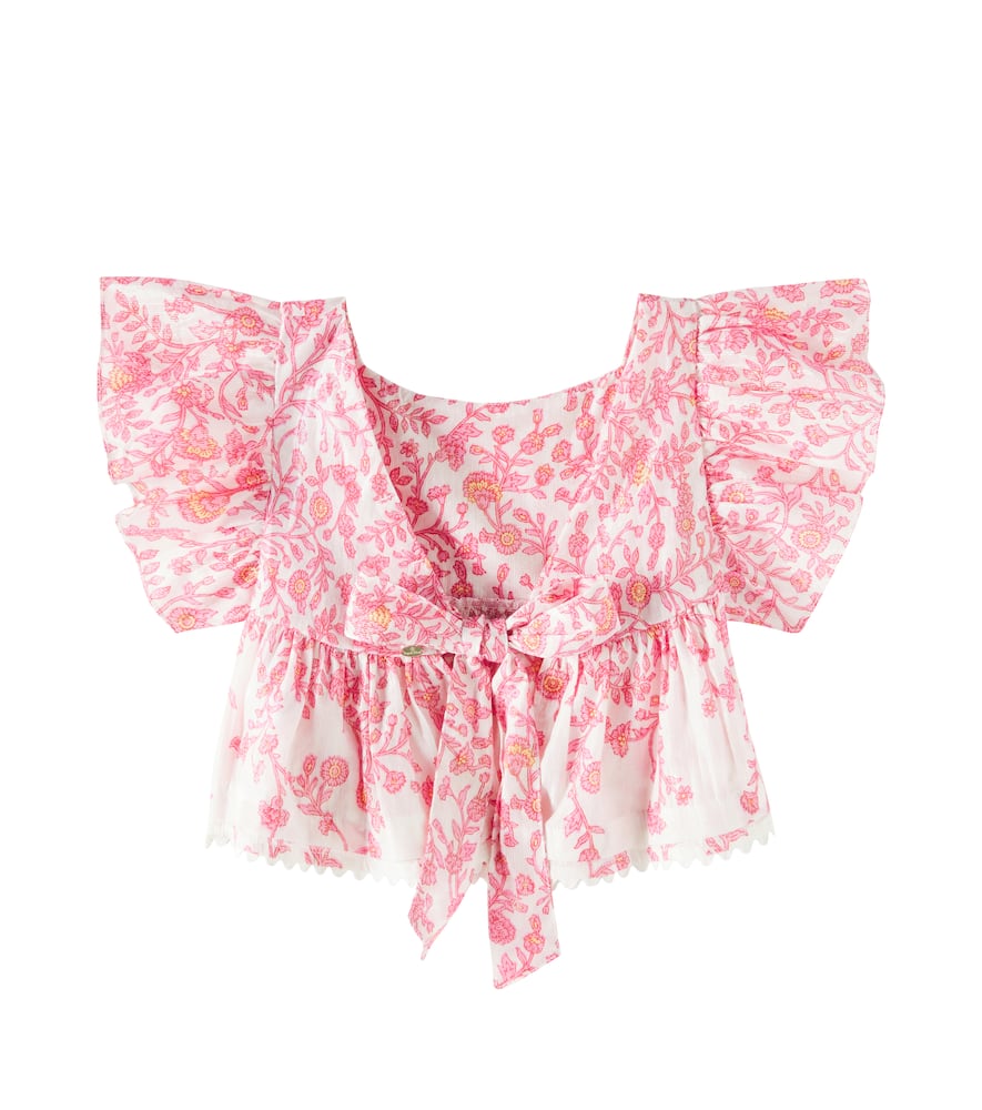 Cycas ruffled cotton-blend tank top