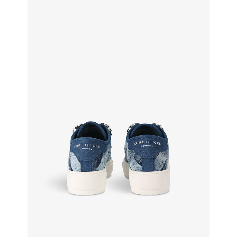 Womens Denim Laney Octavia Crystal-embellished Woven Low-top Trainers