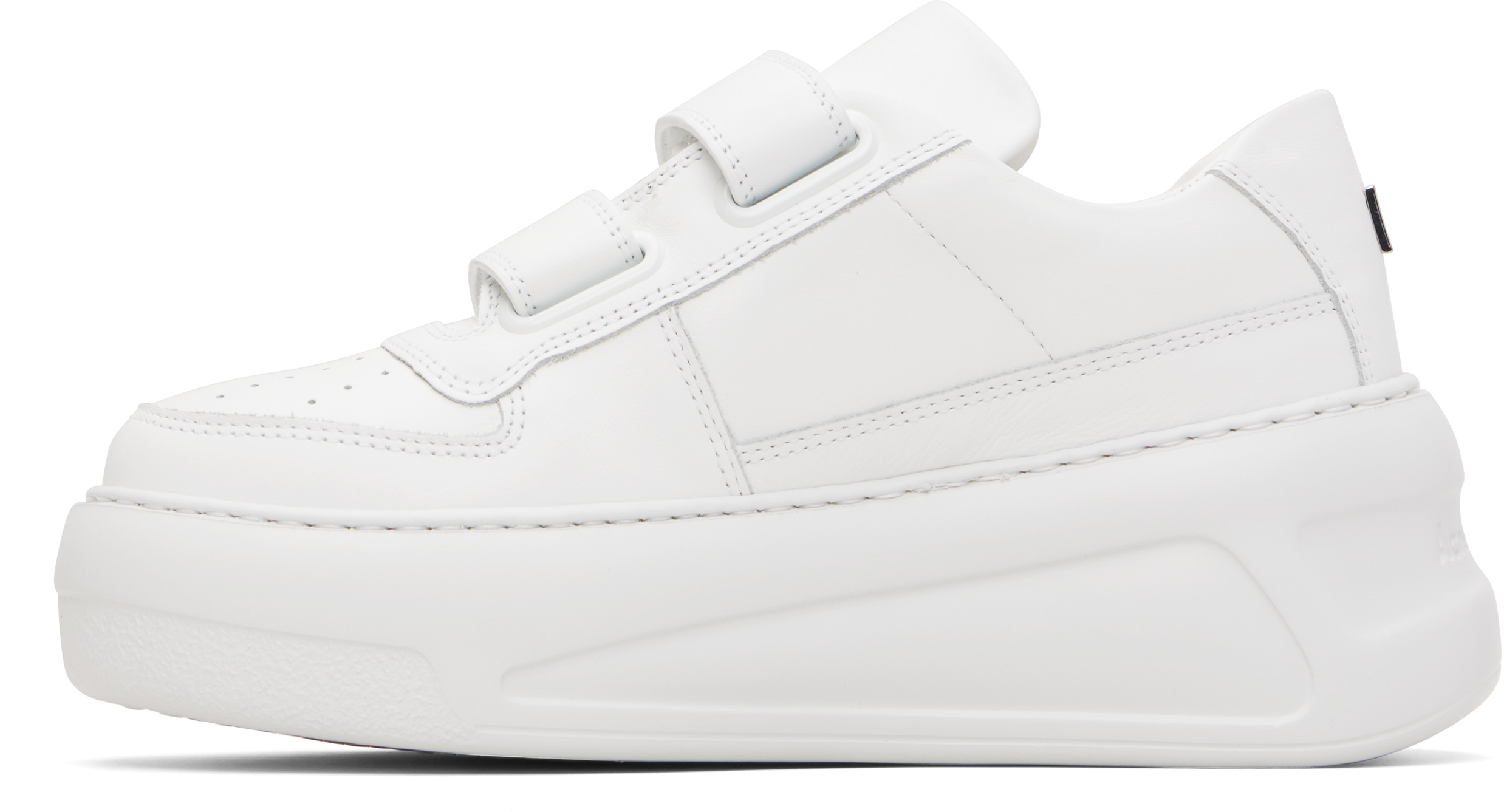 White Velcro Strap Platform Sneakers